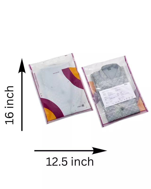 Meesho Transparent With‑POD Polybag 12.5 inch x 16 inch