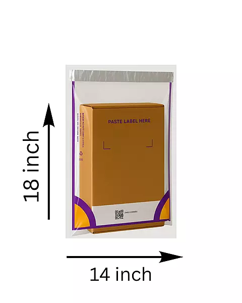Meesho Transparent Non‑POD Polybag 14 inch x 18 inch