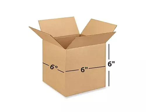 6X6X6inch Corrugated Brown Boxes - 3 PLY