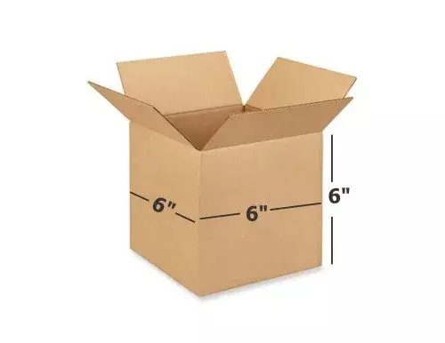 6X6X6inch Corrugated Brown Boxes - 3 PLY