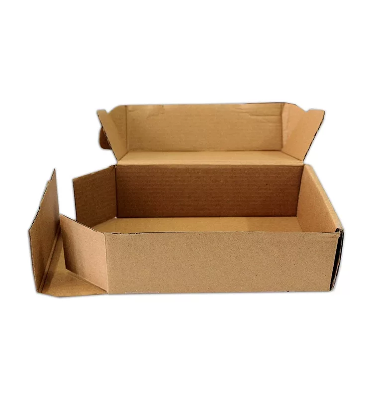 Mailer 6 X 4 X 2 inch Auto Lock Flat Corrugated Brown Boxes - 3 PLY