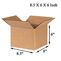 8 X 6 X 6 inch Corrugated Brown Boxes - 3 PLY