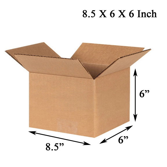 8 X 6 X 6 inch Corrugated Brown Boxes - 3 PLY