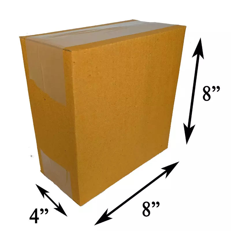 8 X 4 X 8 inch Corrugated Brown Boxes - 3 PLY
