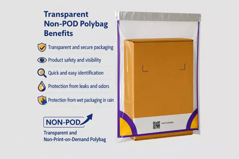 Meesho Transparent Non‑POD Polybag 14 inch x 18 inch