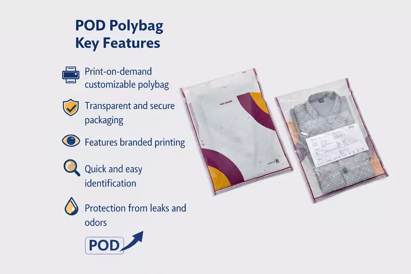 Meesho Transparent With‑POD Polybag 8 inch x 10 inch